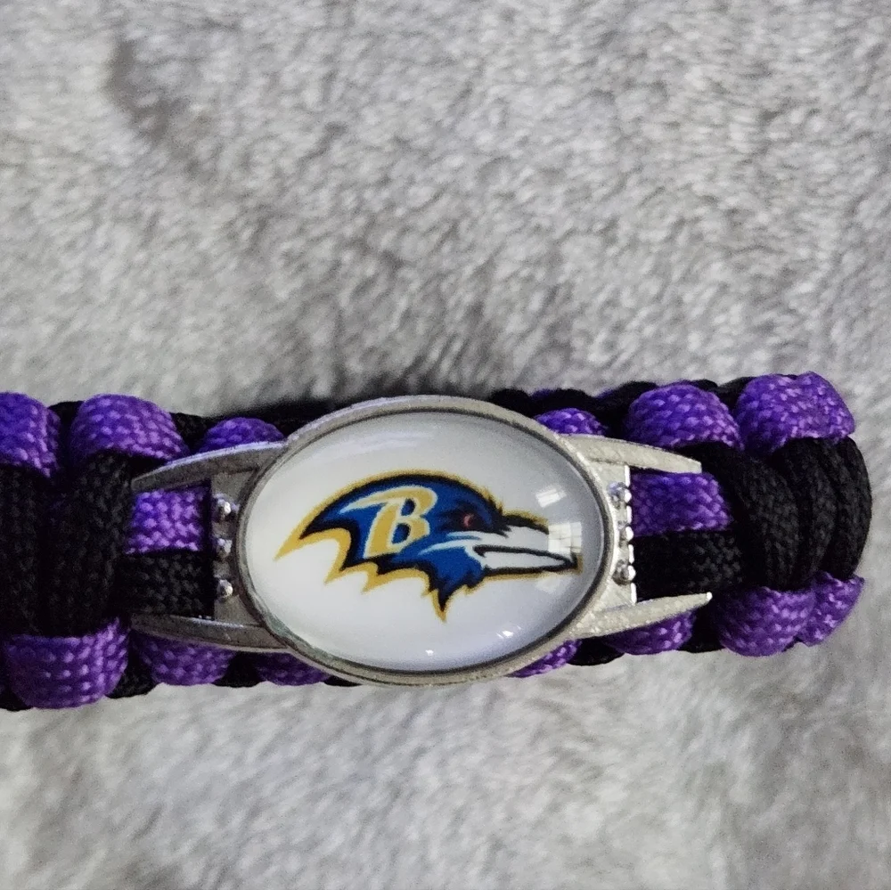 Baltimore Ravens Purple and Black Paracord Bracelet
